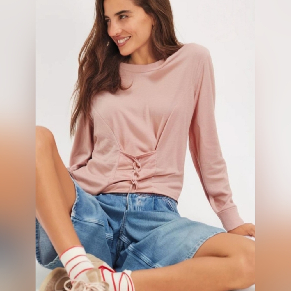 Victoria Secret Lace Up Front Top In Pink